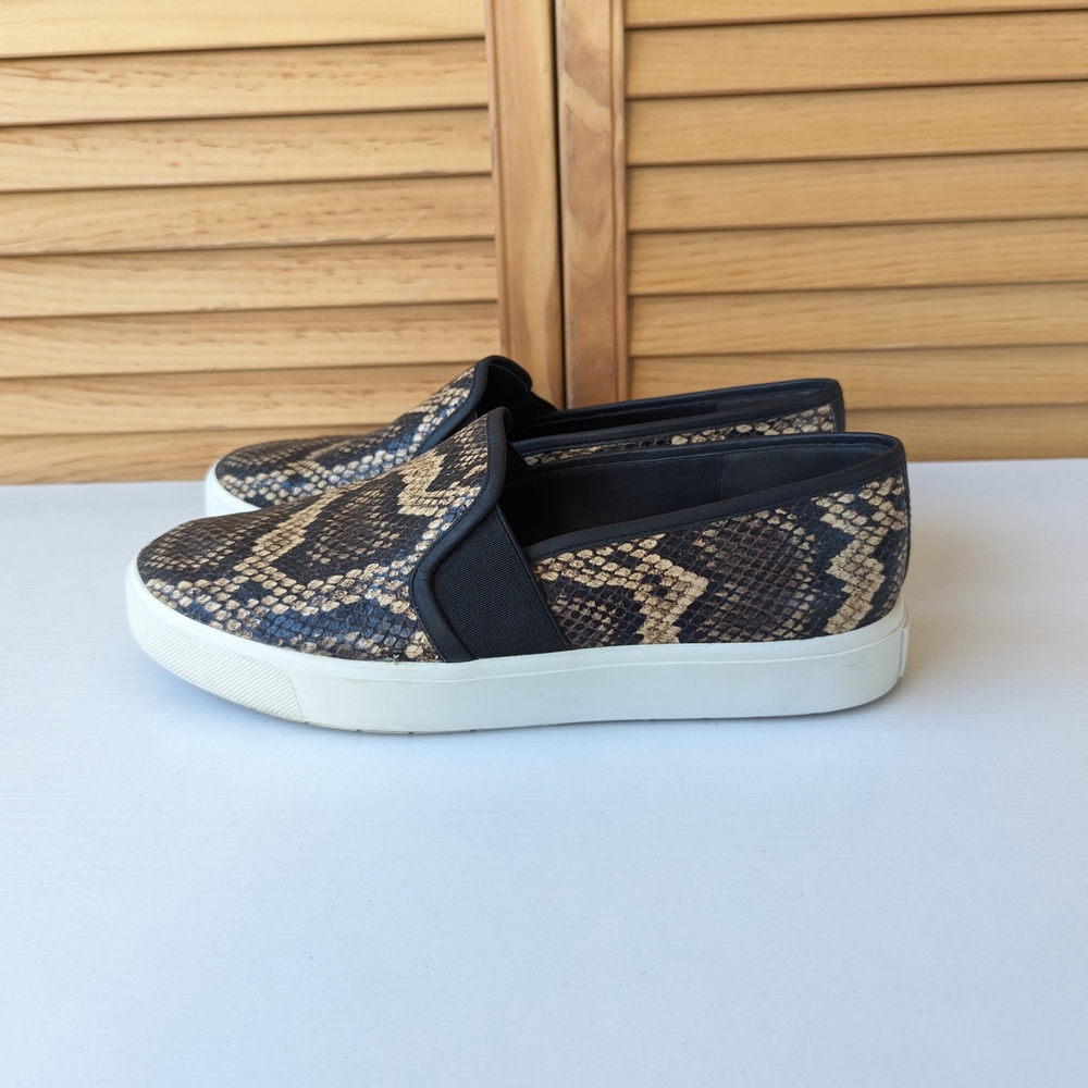 Vince Brown Snakeskin Loafers - Picture 6 of 9